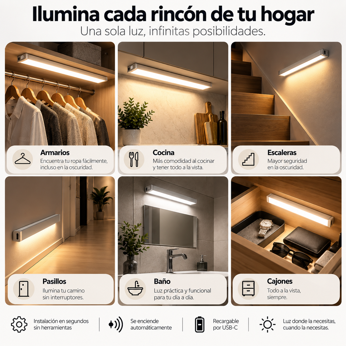 LAMPARA LED INALÁMBRICA CON SENSOR DE MOVIMIENTO