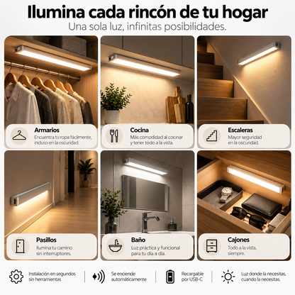 LAMPARA LED INALÁMBRICA CON SENSOR DE MOVIMIENTO